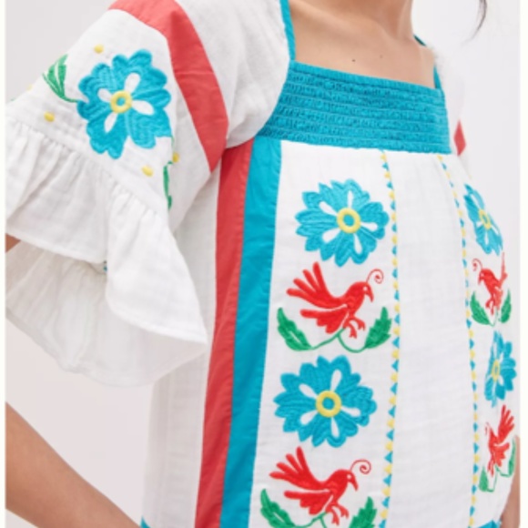 Anthropologie Seen Worn Kept Embroidered Tunic Blouse Size 4 - Picture 3 of 10